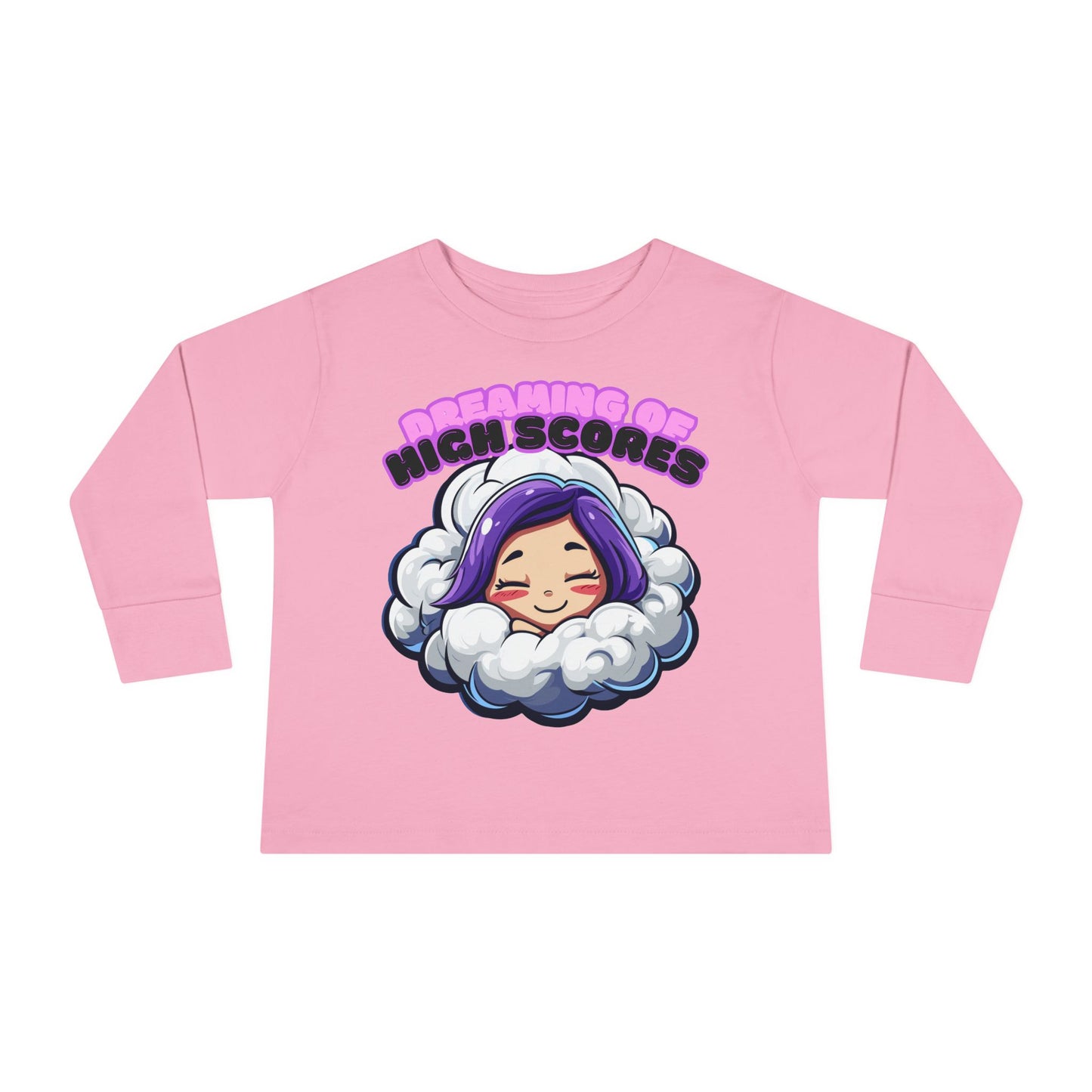 Sleepy Savage Anime Toddler Girl Long Sleeve Tee